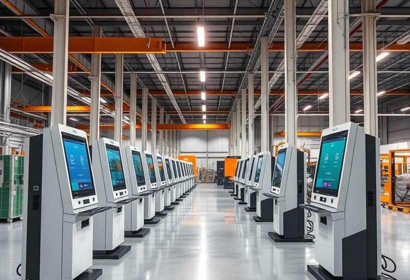 Production line for self-service terminals
